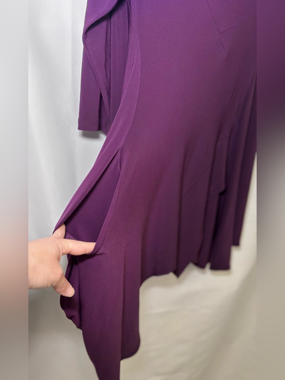Sympli Asymmetrical Tunic Blouse Color Merlot Size 12 - Picture 5 of 10